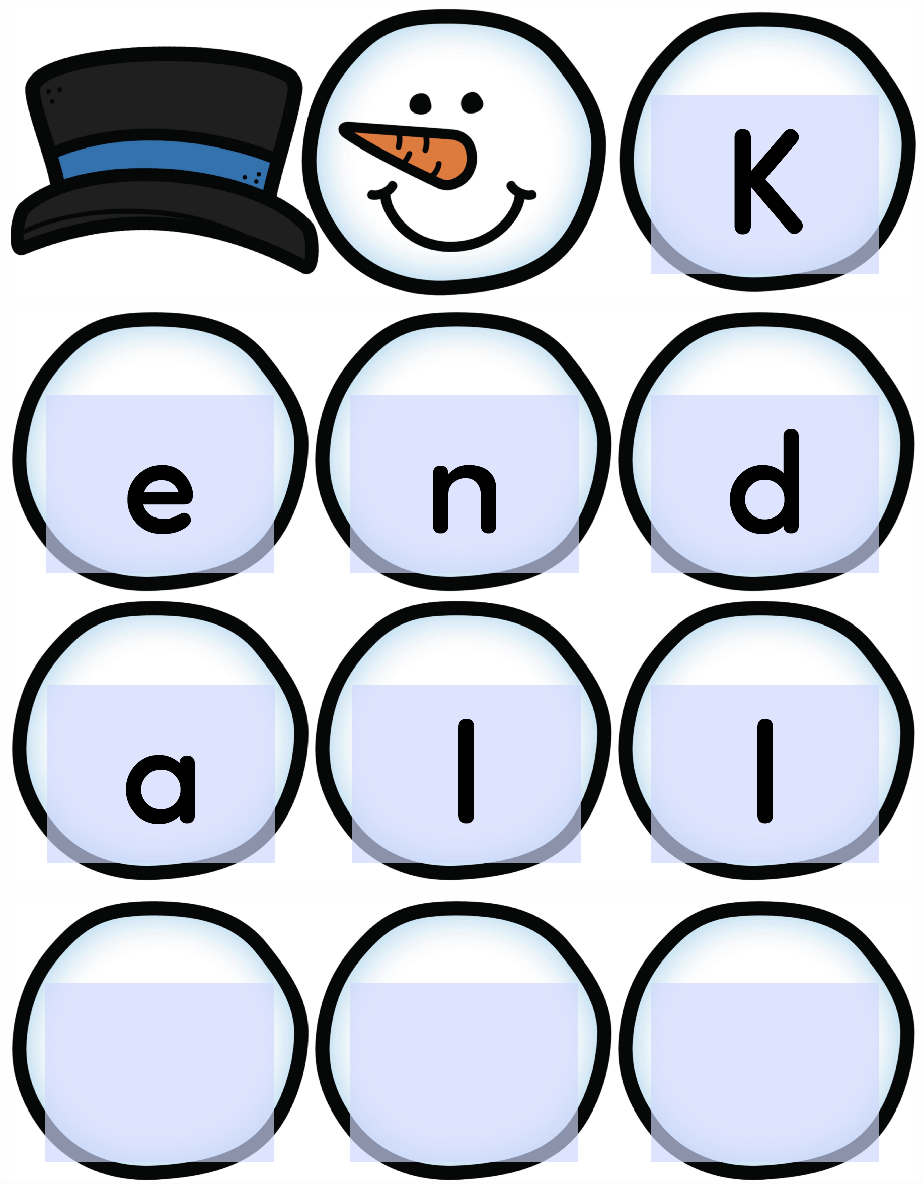 editable snowman name activity - ms. stephanie's preschool